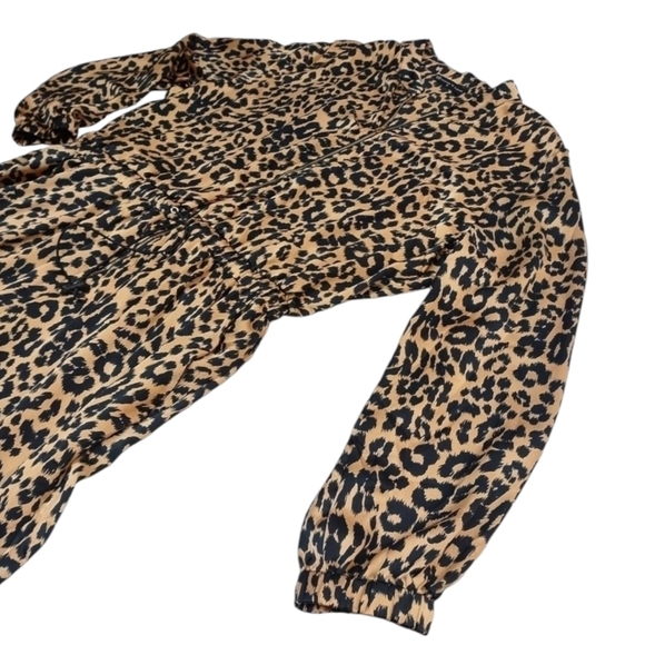 Fashion to Figure Leopard Print Jumpsuit Romper Size 2 Womens Stylish Back Brown - Picture 6 of 13